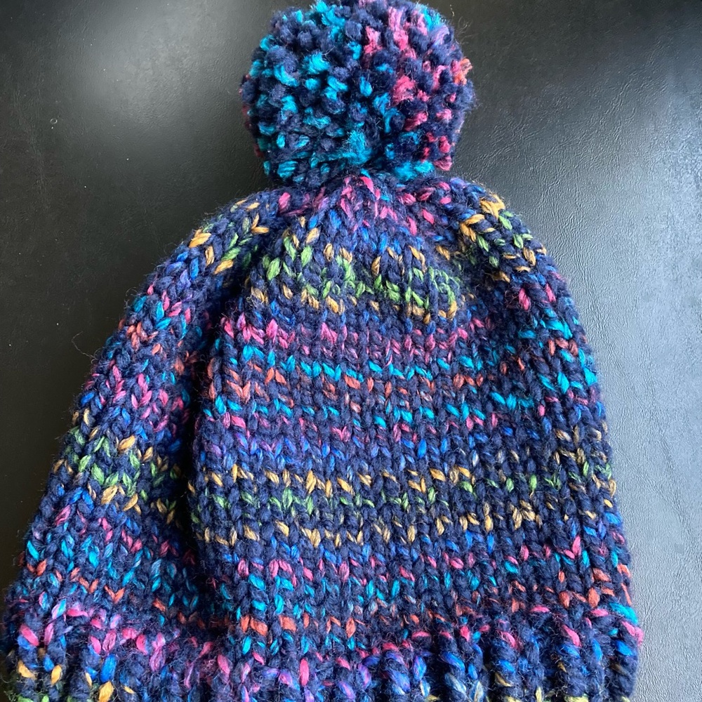Hand Knit Chunky Beanie with Pom Pom!